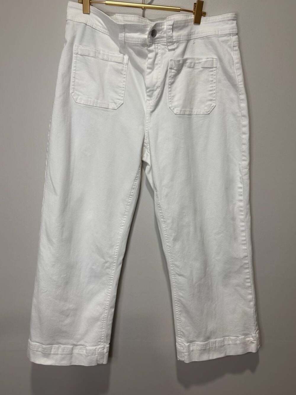 Womens Buffalo David Bitton Brigette High-Rise Soft White Stretch Crop Pants, Sz